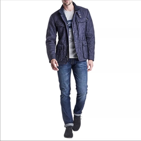 Barbour Ariel Polar Quilt Navy Jacket L 